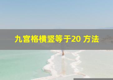 九宫格横竖等于20 方法